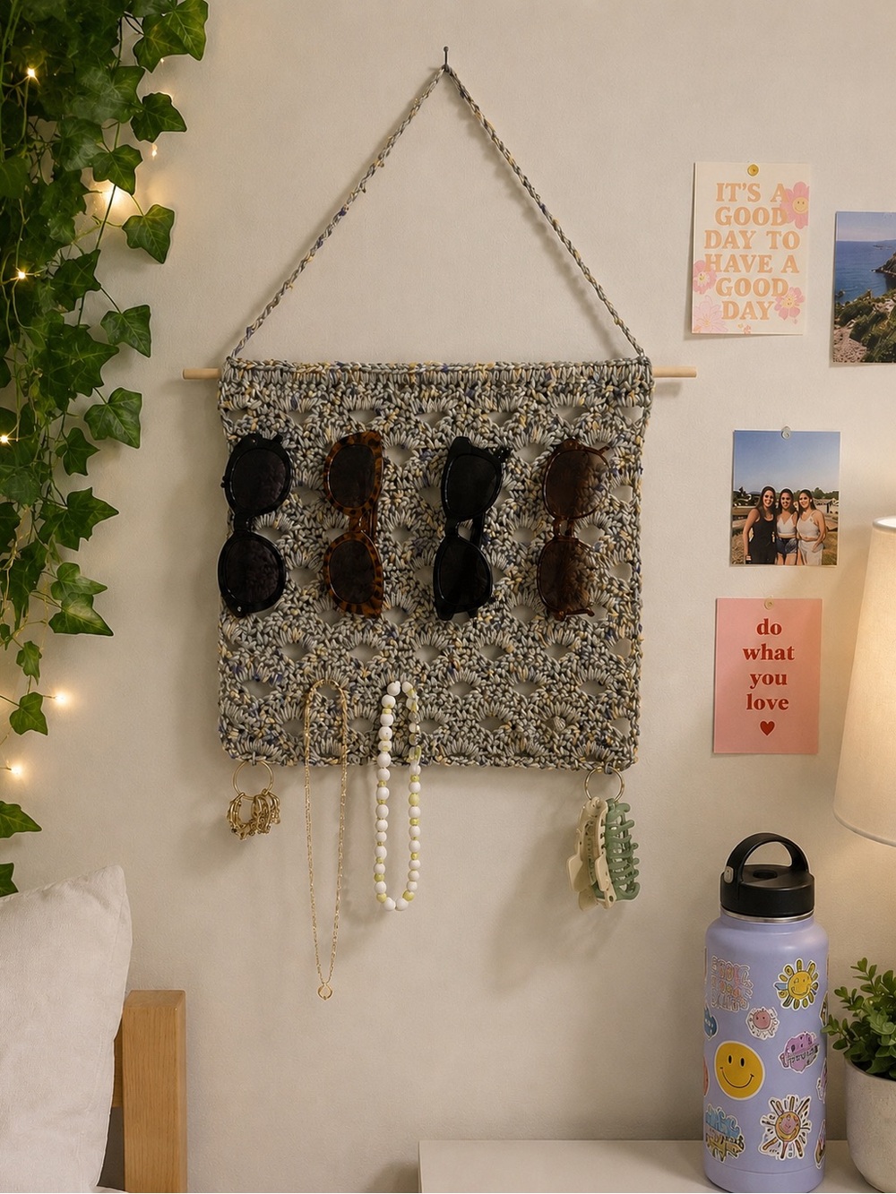 Handmade Crochet Sunglasses & Accessory Holder
